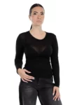 Maglia girocollo effetto trasparente Please