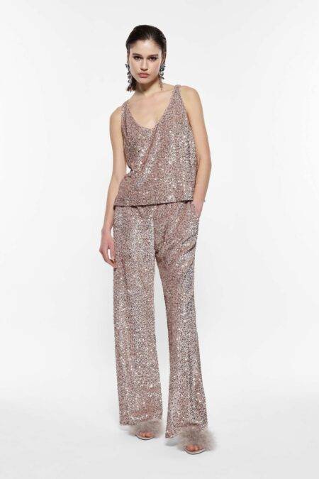 Pantaloni a zampa con paillettes Imperial