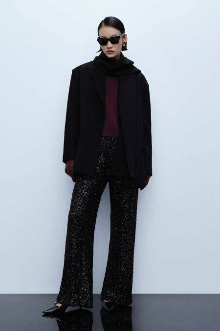 Pantaloni palazzo con paillette Imperial