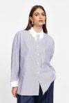 Camicia a righe con colletto classico e frange Please