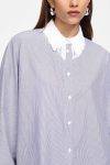 Camicia a righe con colletto classico e frange Please