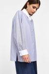 Camicia a righe con colletto classico e frange Please