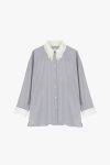 Camicia a righe con colletto classico e frange Please