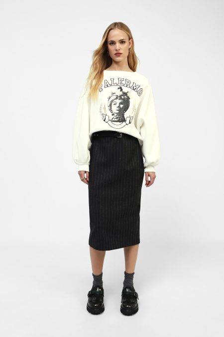 Gonna a tubino midi gessata Dixie