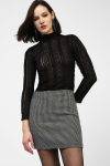 Top a collo alto effetto pizzo Dixie