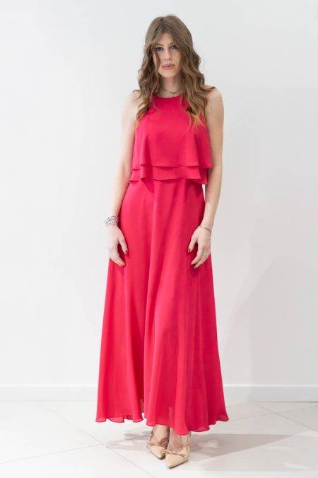 Abito lungo halter con balzette Diana Gallesi (2)