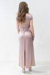 Abito lungo satin con nodo Alysi (2)