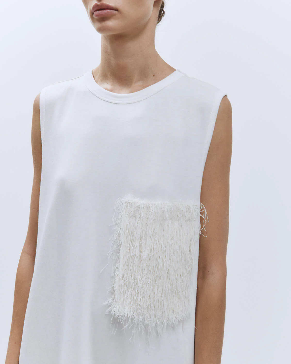 Abito t shirt con tasca frange Alysi1 Abito t shirt con tasca frange Alysi1