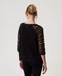 Blusa con maniche in pizzo macramè Twinset Actitude
