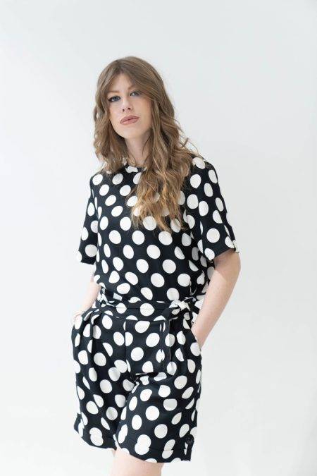 Blusa maniche corte a pois Caractére (3)