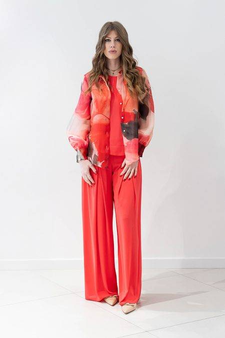 Camicia in organza in fantasia floreale Diana Gallesi (1)