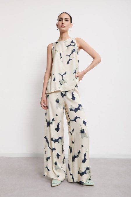 Pantalone palazzo in viscosa stampata Ottod'Ame