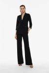 Pantaloni a zampa con inserto in raso Imperial nero