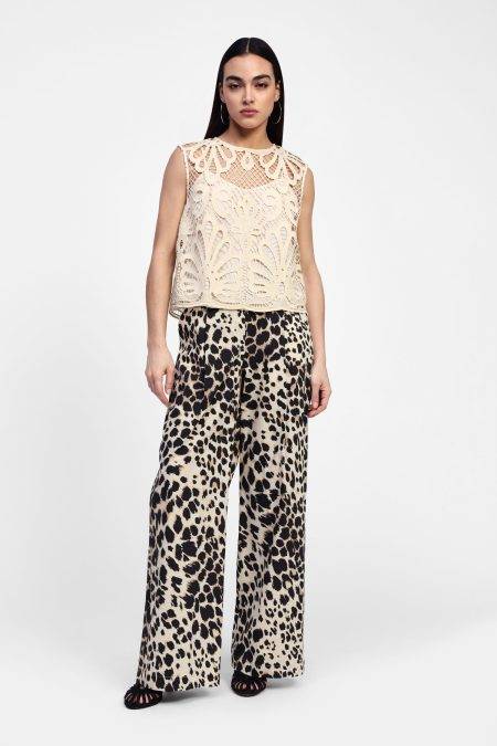 Pantaloni palazzo stampa animalier Dixie