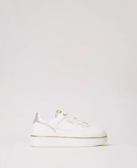 Sneakers platform in pelle laminata Twinset