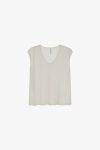 Top fluido smanicato con scollo a V Imperial rosa