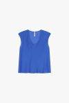 Top fluido smanicato con scollo a V Imperial rosa