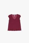 Top fluido smanicato con scollo a V Imperial rosa