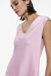 Top fluido smanicato con scollo a V Imperial rosa