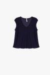 Top fluido smanicato con scollo a V Imperial rosa