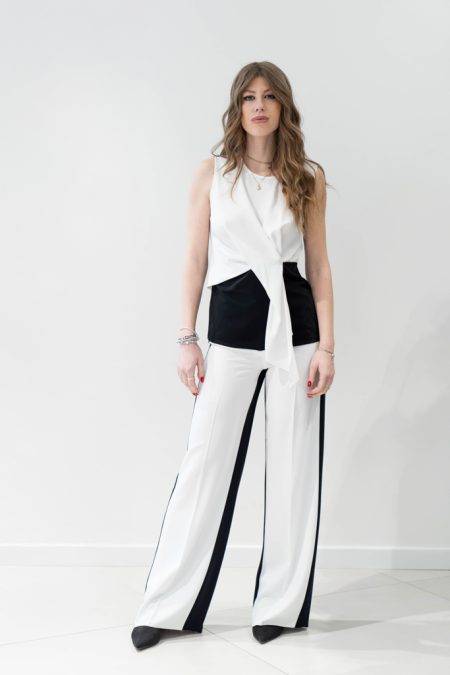Top smanicato bicolore Diana Gallesi (3)