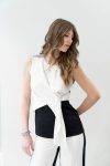 Top smanicato bicolore Diana Gallesi (3)