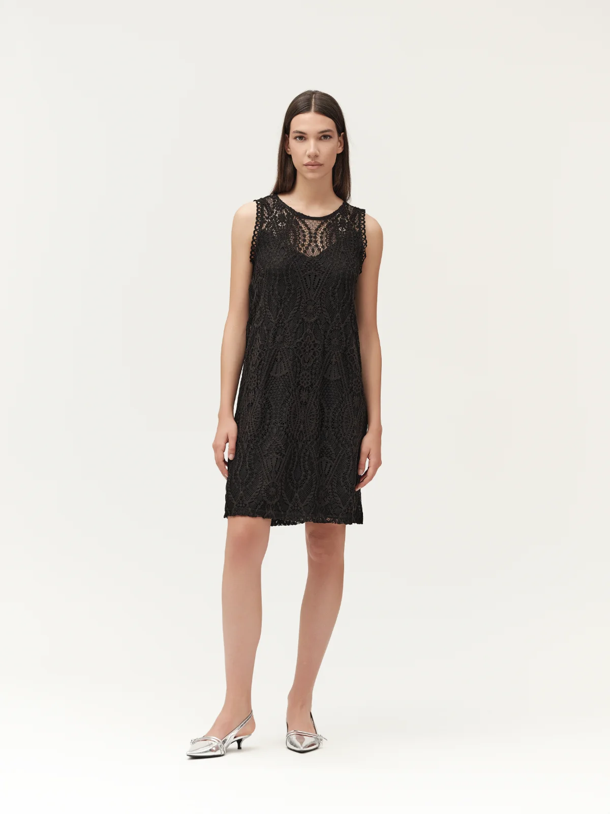 Abito corto in pizzo White Wise Abito corto in pizzo White Wise