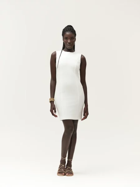 Abito tubino in Punto Milano White Wise bianco