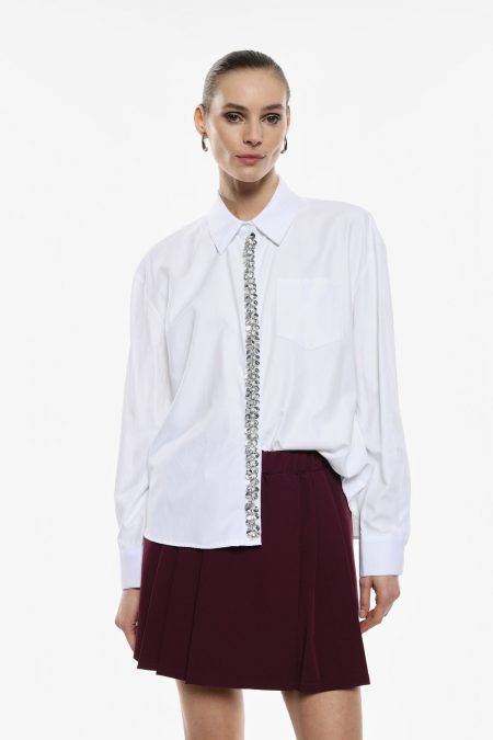 Camicia con collo classico e paillettes Imperial