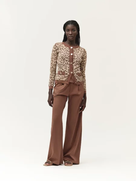 Cardigan animalier laminato White Wise