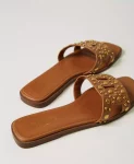Ciabattina in pelle con borchie Twinset 0