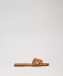 Ciabattina in pelle con borchie Twinset 0