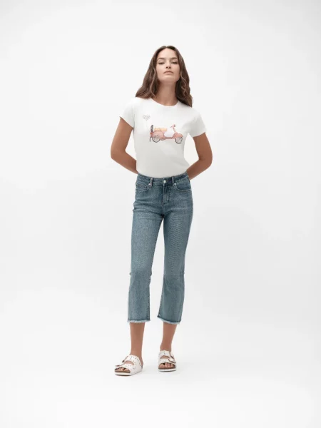 Jeans bootcut sfrangiato White Wise