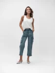 Jeans cargo con perline White Wise