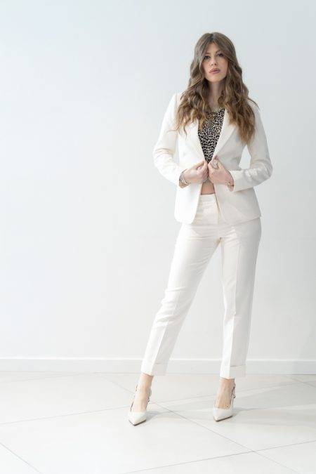 Pantaloni gamba stretta con risvolto Please (1)