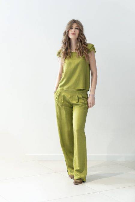 Pantaloni palazzo con vita elasticizzata Dixie (5)
