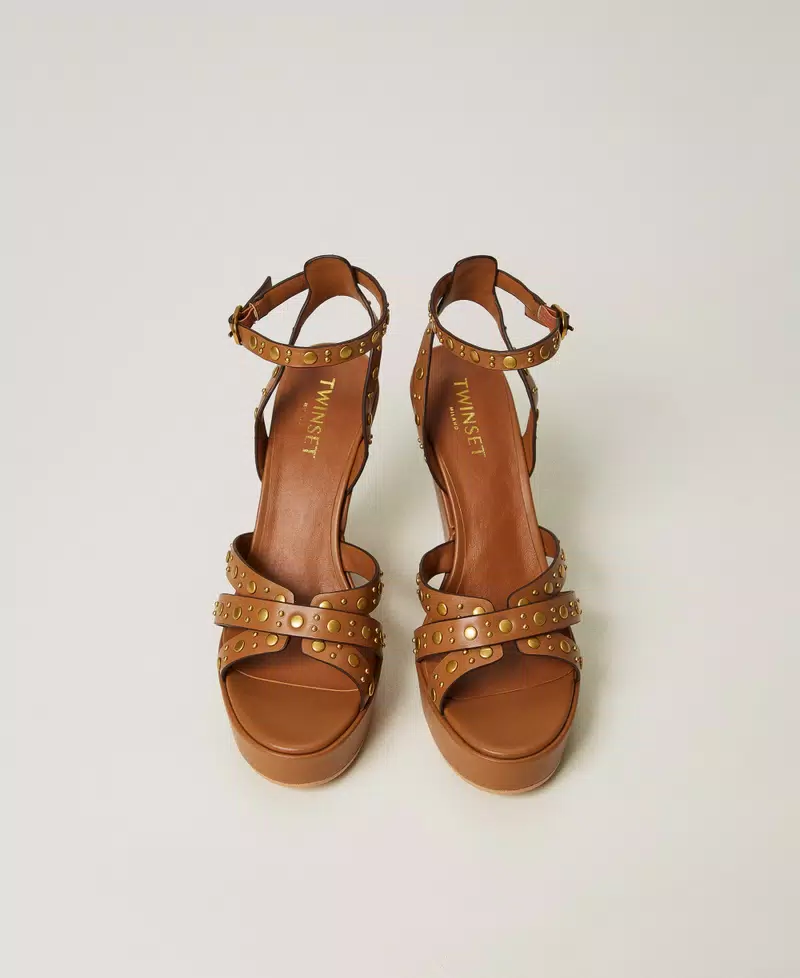 Sandali platform in pelle con borchie Twinset4 Sandali platform in pelle con borchie Twinset4