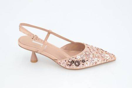 Slingback in raso con paillettes Jeannot