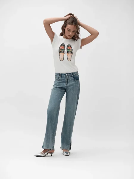 T Shirt stampa mocassini White Wise