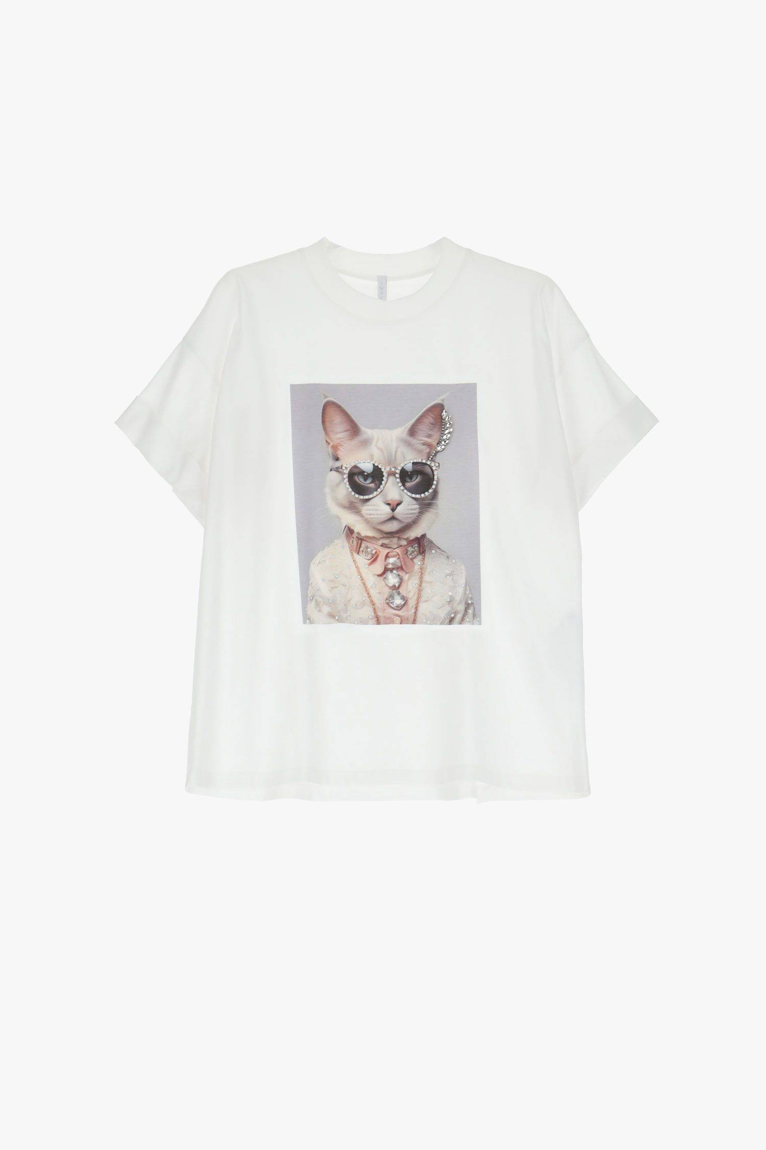 T shirt girocollo stampa gatta Imperial 2 T shirt girocollo stampa gatta Imperial 2