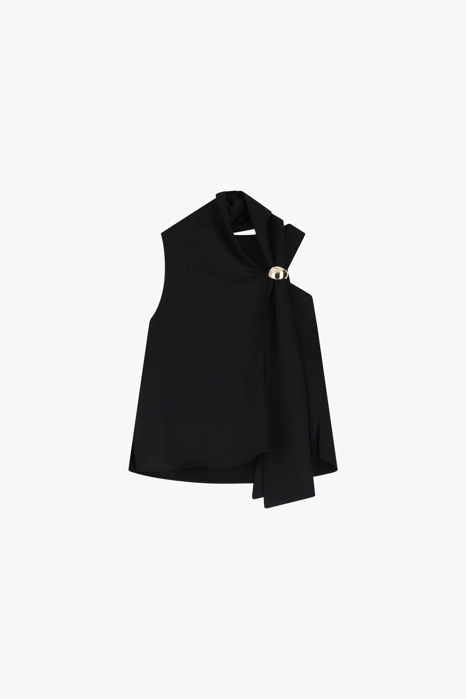 Top asimmetrico e dettaglio in metallo Imperial NERO Top asimmetrico e dettaglio in metallo Imperial NERO
