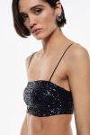 Top corto con paillettes Imperial BLU