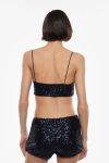 Top corto con paillettes Imperial BLU