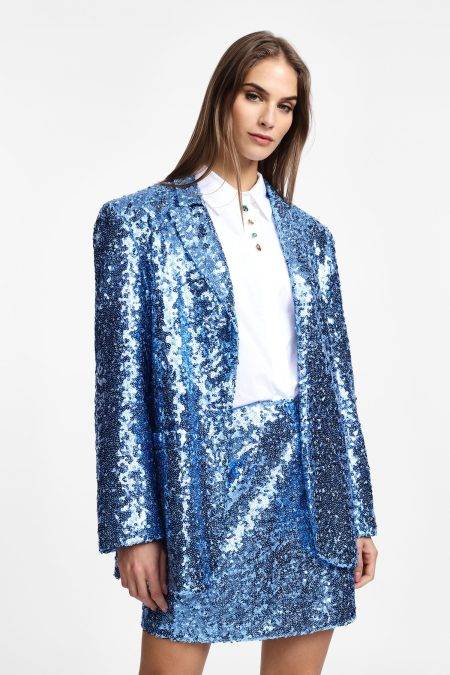 Blazer con paillettes e bottoni Please