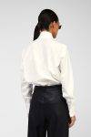 Camicia con fiocco e maniche lunghe Dixie bianca