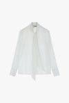 Camicia con fiocco e maniche lunghe Dixie bianca