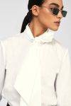 Camicia con fiocco e maniche lunghe Dixie bianca