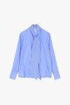 Camicia con fiocco e maniche lunghe Dixie bianca