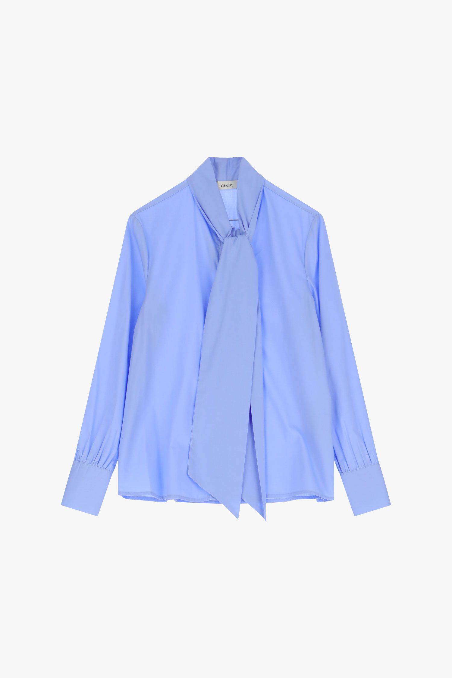 Camicia con fiocco e maniche lunghe Dixie celeste Camicia con fiocco e maniche lunghe Dixie celeste
