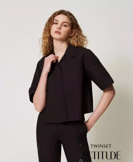 Camicia cropped con ricamo Twinset Actitude